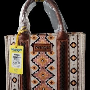Wrangler Tan and Brown Patterned Tote